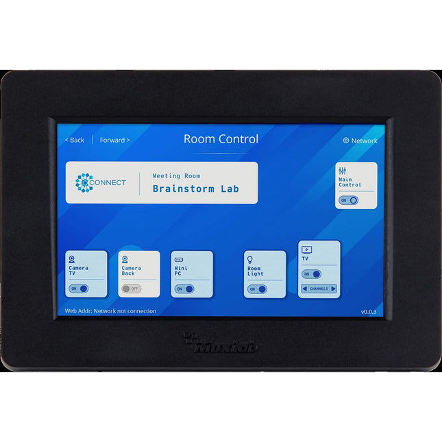 MuxLab Panel de Control Táctil 5" Blanco PoE 480x800 LCD