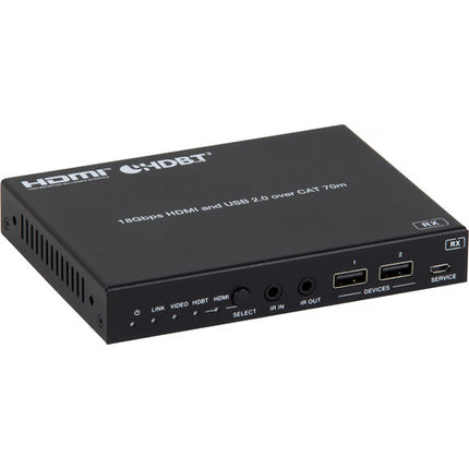 MuxLab 5x1 conmutador de presentación USB-C HDMI con Dante UHD 4K30 y HDBaseT