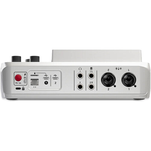 RODE RODECaster Duo Estudio Producción Audio Blanco 2 Preamps 4 Faders Pantalla Táctil