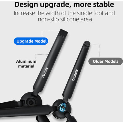TELESIN Tripode de Mesa Plegable de Aluminio 3 Pulgadas 2.2 lb capacidad