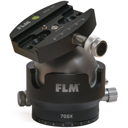 FLM 70GX Cabezal de Trípode de Bola Central Capacidad 50kg con Abrazadera QR SRB-80