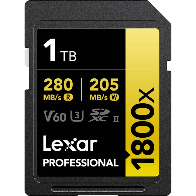 Lexar 1TB Professional 1800x Tarjeta de Memoria SDXC UHS-II 280MB/s lectura 205MB/s escritura