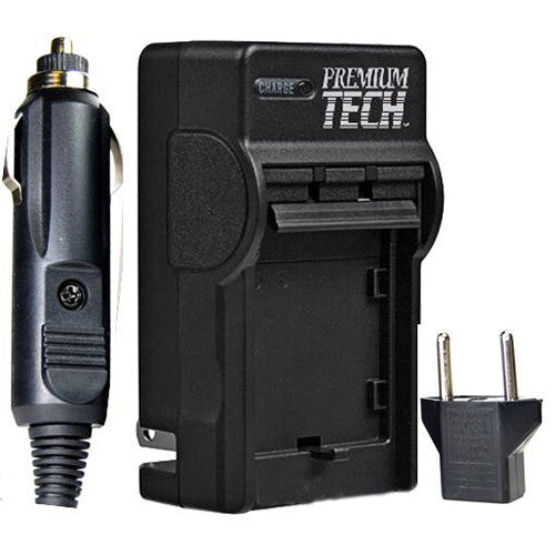 Premium Tech Professional Cargador de Viaje para Batería Kodak LB-015 con Enchufe Euro y Adaptador DC Vehículo