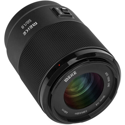 Meike 50mm f1.8 AF lente para Sony E Full-Frame apertura rápida
