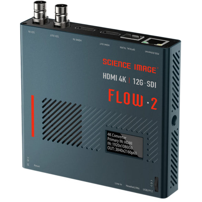 SCIENCE IMAGE FLOW 2 4K Convertidor de señal 12G-SDI HDMI con pantalla OLED 1.3" y PoE