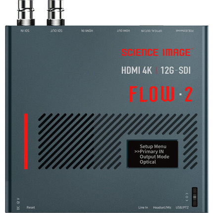 SCIENCE IMAGE FLOW 2 4K Convertidor de señal 12G-SDI HDMI con pantalla OLED 1.3" y PoE