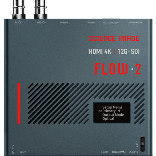 SCIENCE IMAGE FLOW 2 4K Convertidor de señal 12G-SDI HDMI con pantalla OLED 1.3" y PoE
