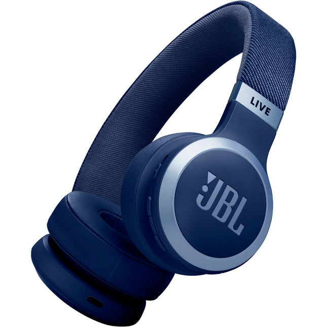 JBL Live 670NC Auriculares inalámbricos on-ear con cancelación activa de ruido Azul 65 horas batería y cables incluidos