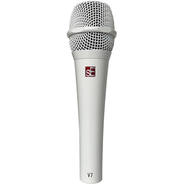sE Electronics V7 Micrófono Dinámico Supercardioide Blanco con Shockmount y Funda