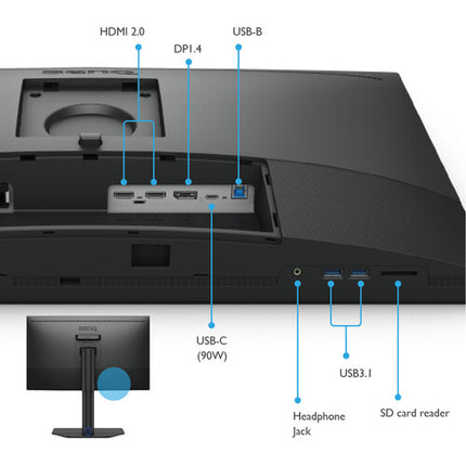 BenQ PhotoVue SW272U Monitor 27" 4K UHD HDR USB-C 100% sRGB
