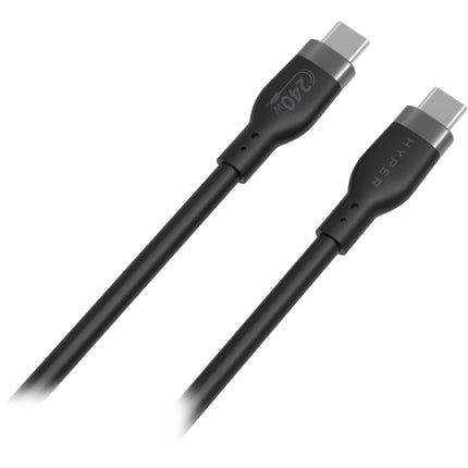 HYPER Cable de carga USB-C 2.0 240W 3.3 pies silicona negro
