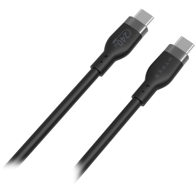 HYPER Cable de carga USB-C 2.0 240W 3.3 pies silicona negro