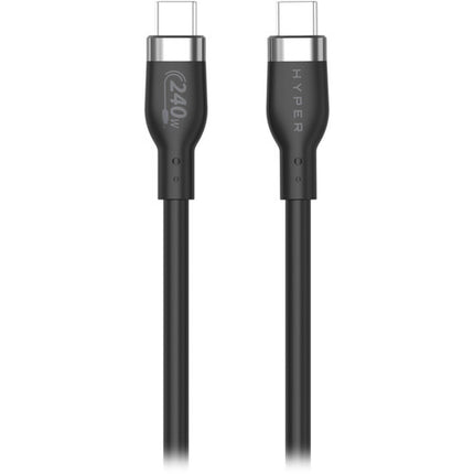 HYPER Cable de carga USB-C 2.0 240W 3.3 pies silicona negro