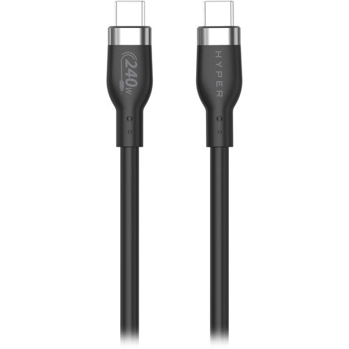 HYPER Cable de carga USB-C 2.0 240W 3.3 pies silicona negro