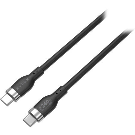 HYPER Cable de carga USB-C 2.0 240W 3.3 pies silicona negro