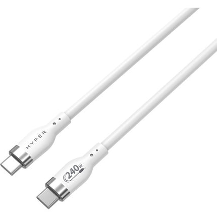 Cable de carga USB-C 2.0 macho 240W 2 metros silicona blanco
