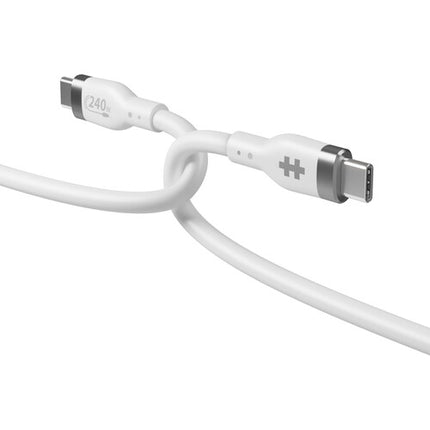 Cable de carga USB-C 2.0 macho 240W 2 metros silicona blanco