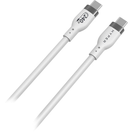 Cable de carga USB-C 2.0 macho 240W 2 metros silicona blanco