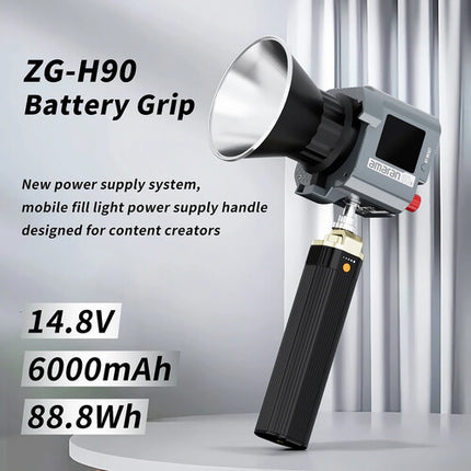 ZGCINE ZG-H90 Empuñadura de Batería 90Wh 14.8V con Adaptador de Luz