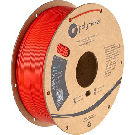 Polymaker PolyLite ABS Filamento 2.85mm 1kg Rojo Bolsa al Vacío