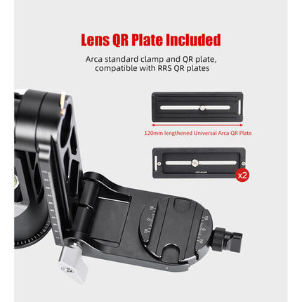 Sunwayfoto GH-03+ Cabezal Gimbal Dual Capacidad 30kg Altura 16cm