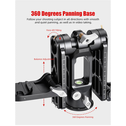 Sunwayfoto GH-03+ Cabezal Gimbal Dual Capacidad 30kg Altura 16cm