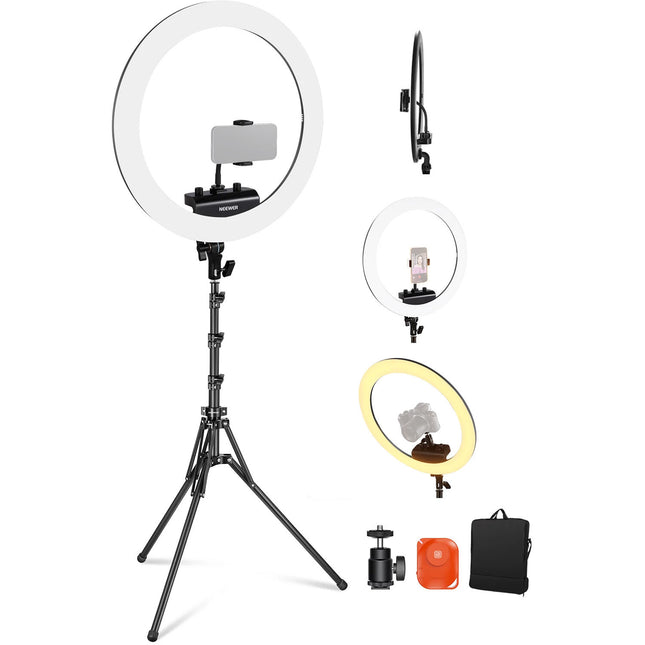 Neewer RP18B Pro LED Ring Light Bi-Color 18" 825 Lux Control Bluetooth