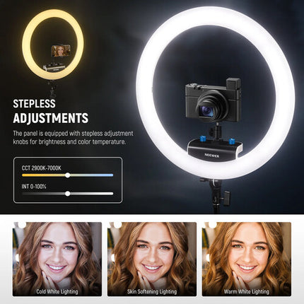 Neewer RP18B Pro LED Ring Light Bi-Color 18" 825 Lux Control Bluetooth