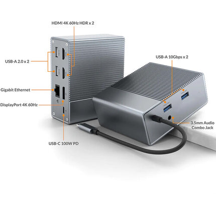 HYPER Hyperdrive GEN2 Estación de Acoplamiento USB-C 10 en 1 con 85W y Dual 4K