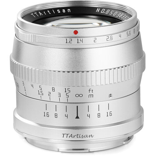TTArtisan 50mm f/1.2 Lente Leica L Montura L Apertura f/1.2 a f/16 Plata