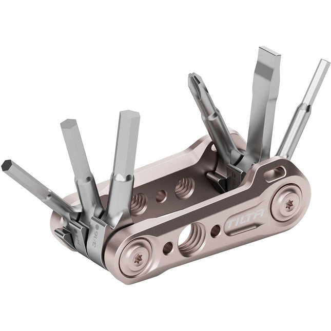 Tilta Kit de Herramientas Multifuncional Mini 6 Piezas Acero y Aluminio Rosa
