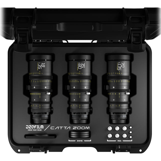 DZOFilm Catta FF Kit 3 Lentes Cine 18-35 35-80 70-135mm T2.9 Sony E con Estuche Rigido