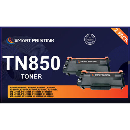 Smart Printink TN850 Cartucho de Tóner Negro Alto Rendimiento 2-Pack compatible Brother