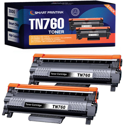 Smart Printink TN-760 Cartucho de Tóner Alta Capacidad 2 Pack para Brother