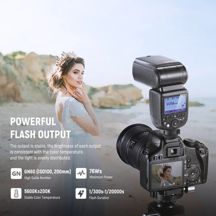 Neewer NW760-C Flash Speedlite para Canon 76Ws Zoom 20-200mm con Soporte y Funda