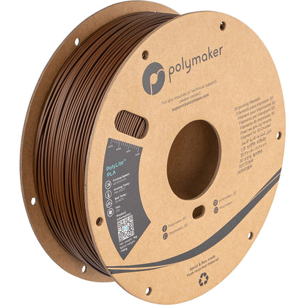 Polymaker PolyLite PLA Filamento 1.75mm 1kg Marrón Compatible Cama Caliente