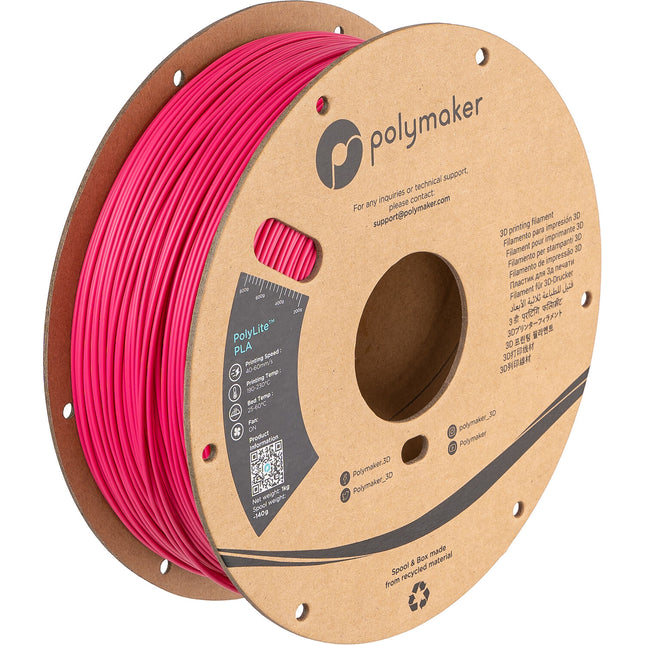Polymaker PolyLite PLA Filamento Magenta 1.75mm 1kg para impresión 3D