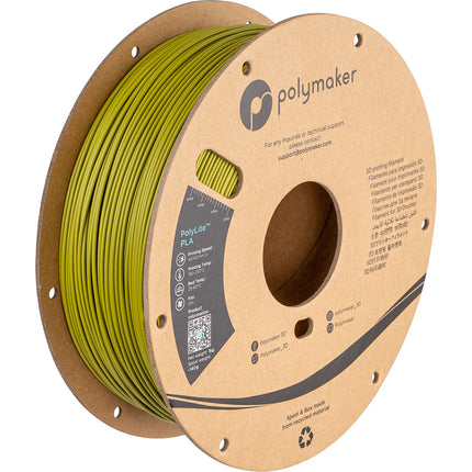 Polymaker PolyLite PLA Filamento 1.75mm 1kg Verde Oliva para Impresión 3D