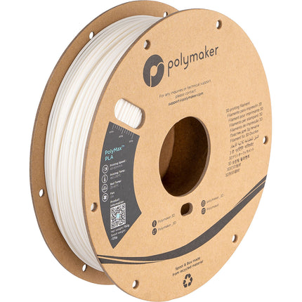 Polymaker PolyMax PLA 1.75mm Filamento Blanco 750g Temperatura 190-230°C Velocidad 40-60mm/s