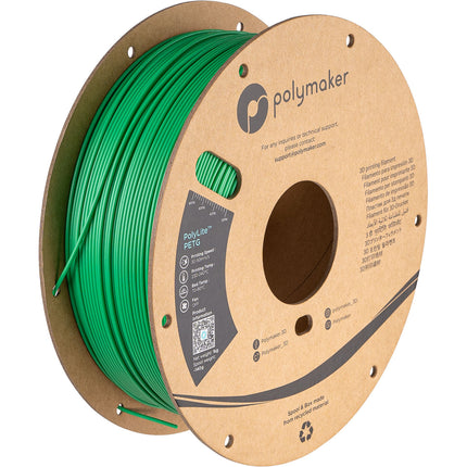 Polymaker PolyLite PETG Filamento 1.75mm Verde 1kg Temperatura 446-464°F Velocidad 30-50mm/s