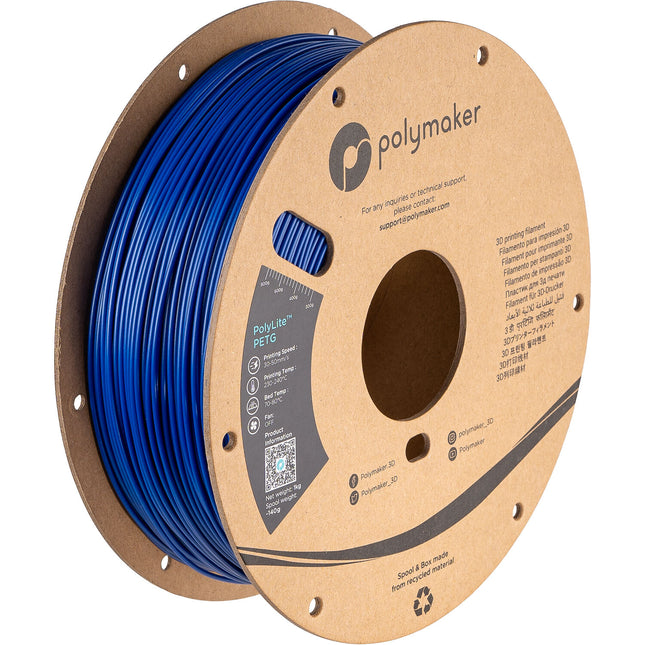 Polymaker 1.75mm PolyLite PETG Filamento 1kg Azul Alta Precisión