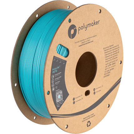 Polymaker 1.75mm PolyLite PETG Filamento 1kg 446-464°F 30-50mm/s Polymaker Teal