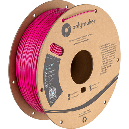 Polymaker PolyLite PETG Filamento 1.75mm 1kg Magenta Temperatura 446-464°F Velocidad 30-50mm/s