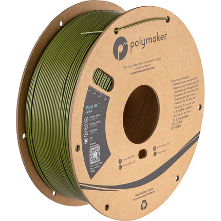 Polymaker 2.85mm PolyLite ASA Filamento 1kg Verde Ejército para Impresión 3D