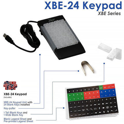 X-keys XBE-24 Teclado programable 24 teclas Iluminación RGB completa