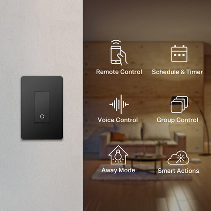 TP-Link HS200 Kasa Interruptor Inteligente Wi-Fi 2.4 GHz Negro