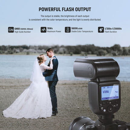 Neewer NW760-S Flash Speedlite TTL para Sony Potencia 76Ws Zoom 20-200mm con Mini Soporte y Funda