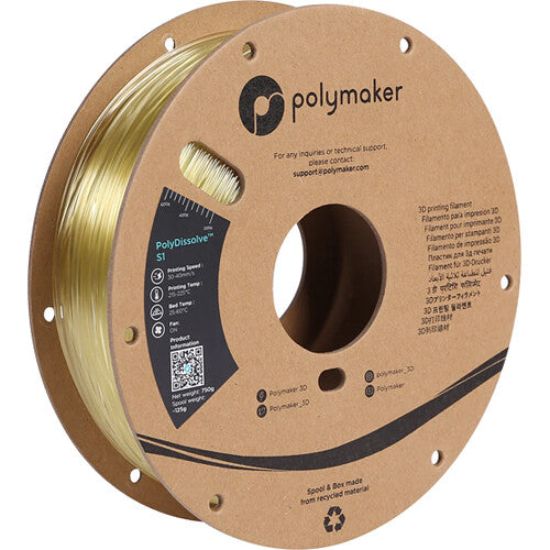 Polymaker PolyDissolve S1 Filamento 1.75mm 750g Natural Soluble en Agua