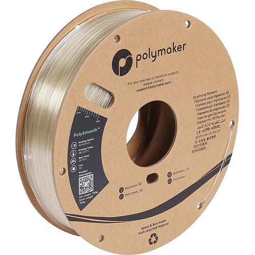 Polymaker 1.75mm PolySmooth Filamento para Impresora 750g Transparente