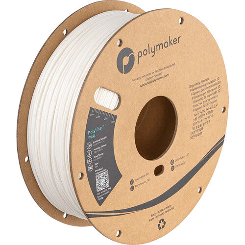 Polymaker 1.75mm PolyLite PLA Filamento 3kg Blanco Diámetro 1.75mm
